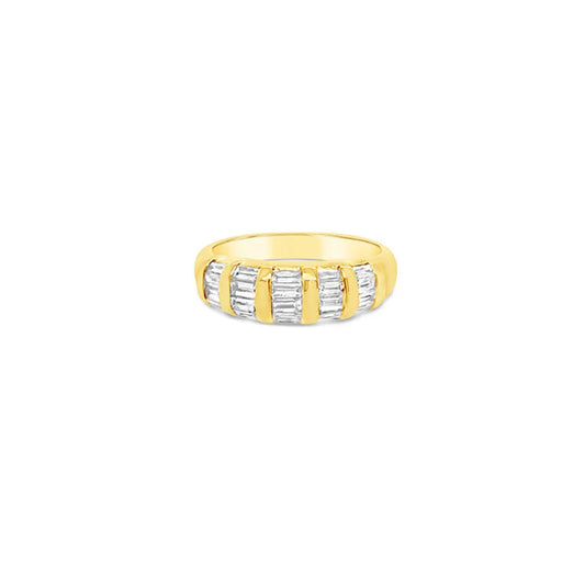 (REF 1933) 1ct Baguette and Diamond Ring (18ct yellow gold)