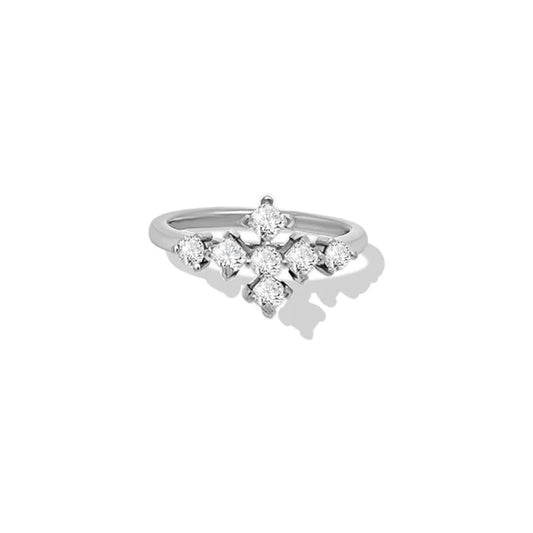 (REF 1961) Bespoke 7 Stones Diamond Cluster Ring (Platinum) P 1/2