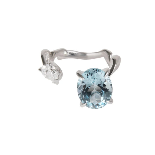 (REF 1964) Dior Diorama Aquamarine Diamond Pair Earrings (18ct White Gold) Harrods Purchase Receipt