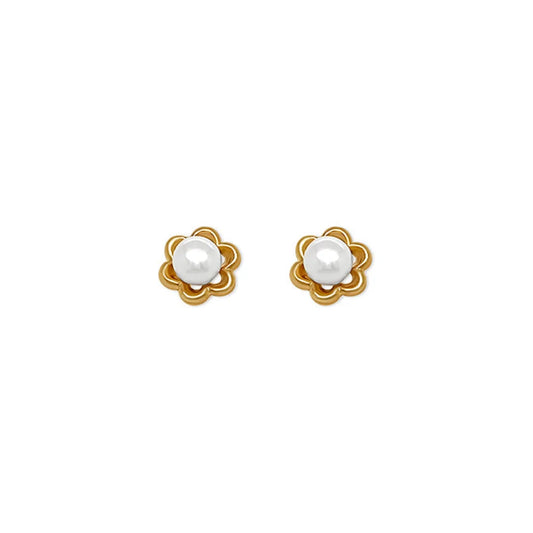 (REF1960) Cultured Pearl Stud Earrings (9ct Yellow God)