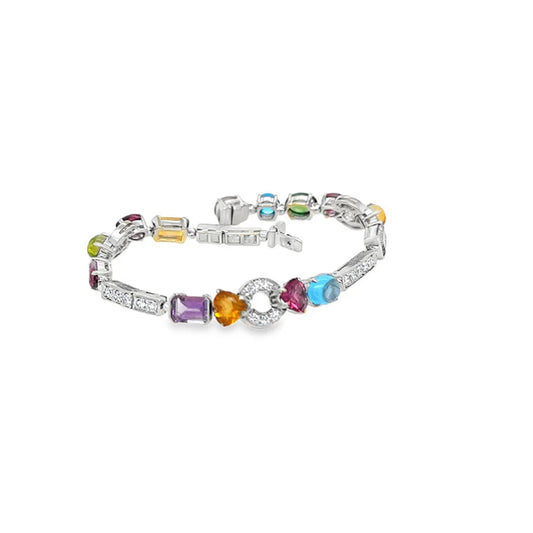 (REF1971) Bvlgari Alegra Multi Gem Bracelet (18ct White Gold)