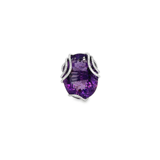 (REF1973) Lorenz Baumer Paris 230 Amethyst Ring (18ct White Gold) Purchase Receipt